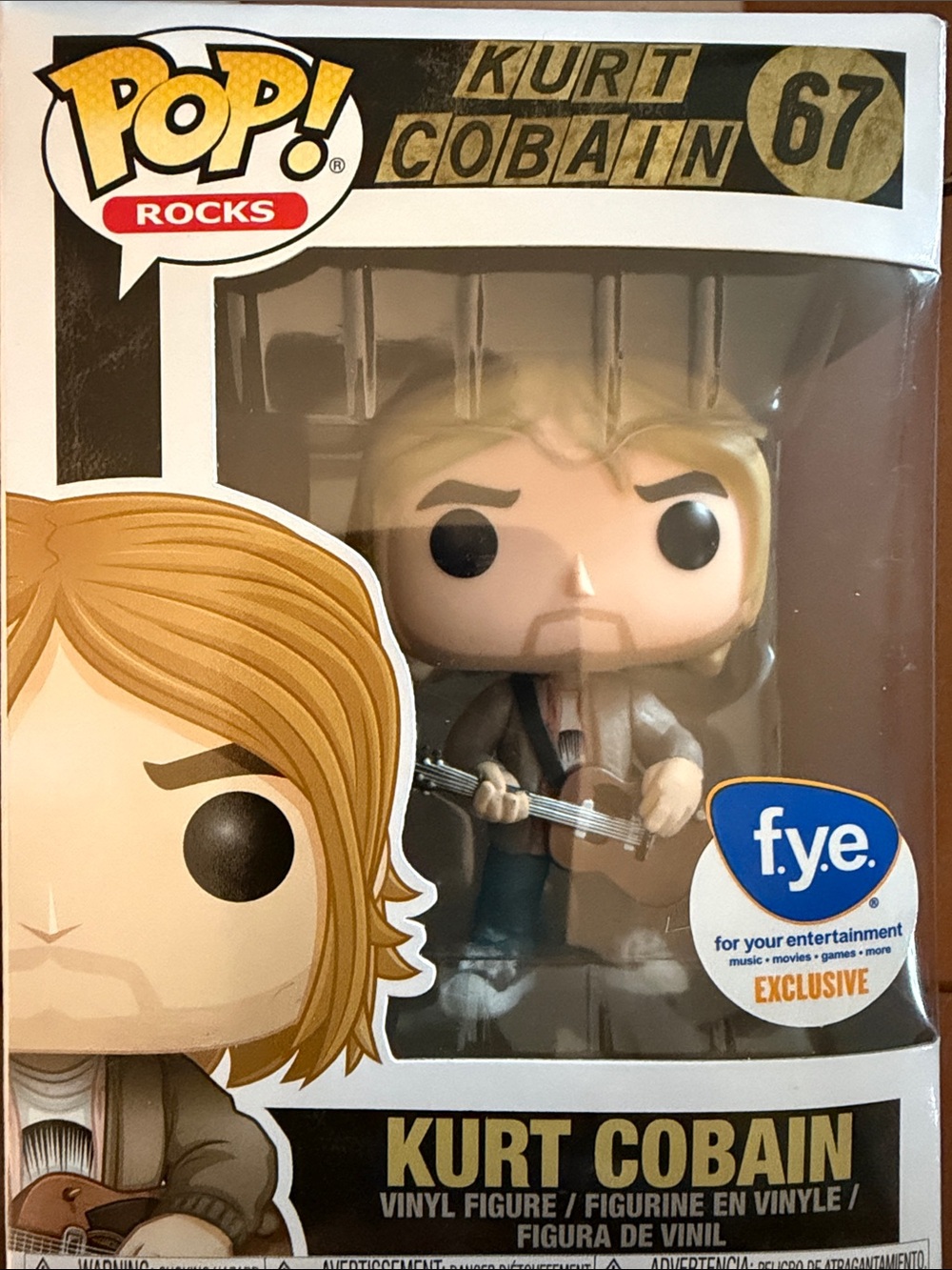 Funko Pop Rocks! Kurt Cobain Vinyl Figure #67 FYE Exclusive
